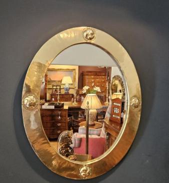 Arts & Crafts Brass Framed Mirror