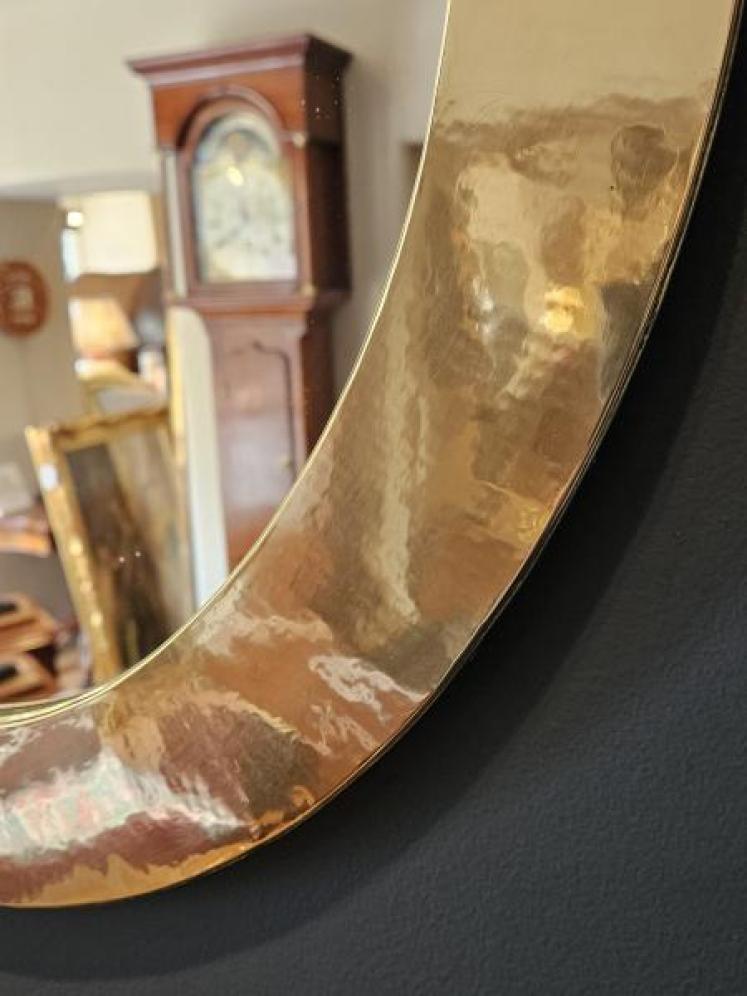 Arts & Crafts Brass Framed Mirror - Image 3