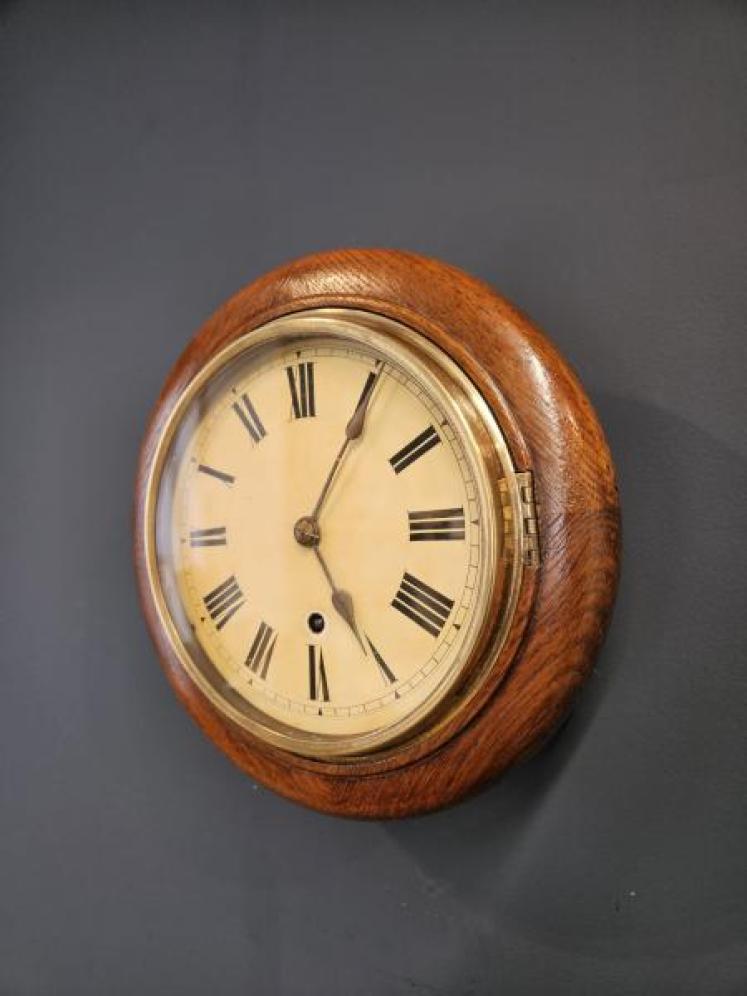 Late Victorian Oak Cased English Dial Clock - Image 2