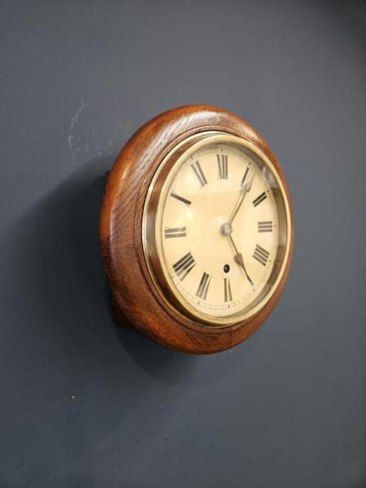Late Victorian Oak Cased English Dial Clock - Image 4