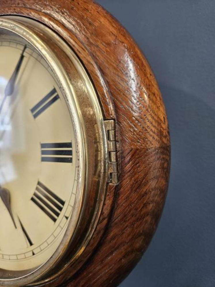Late Victorian Oak Cased English Dial Clock - Image 5