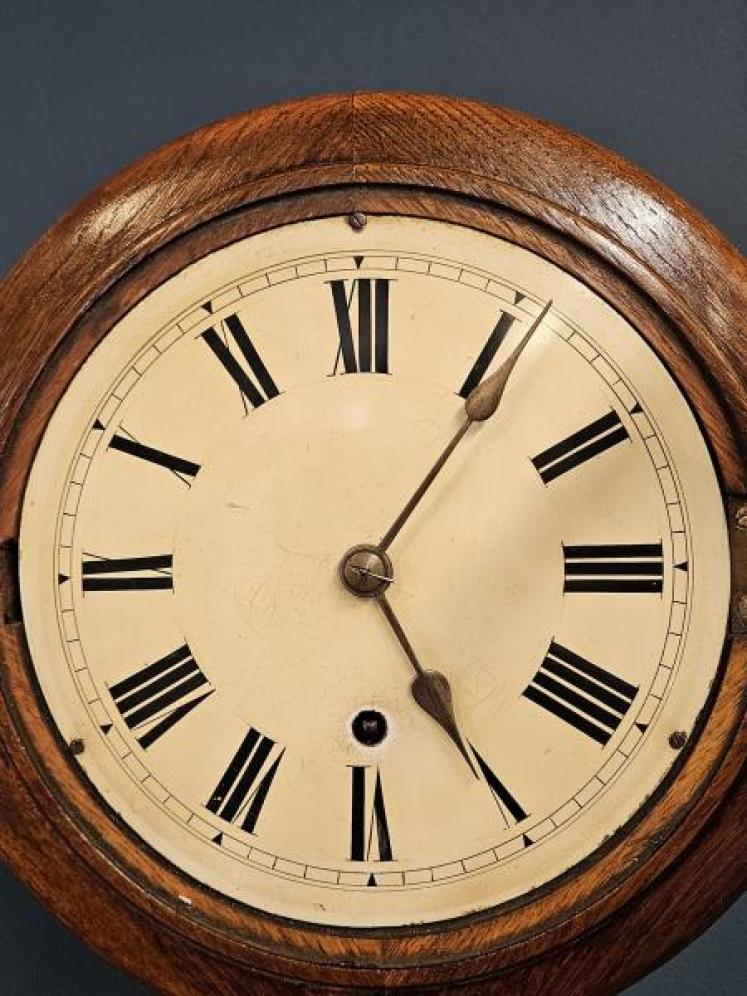 Late Victorian Oak Cased English Dial Clock - Image 7