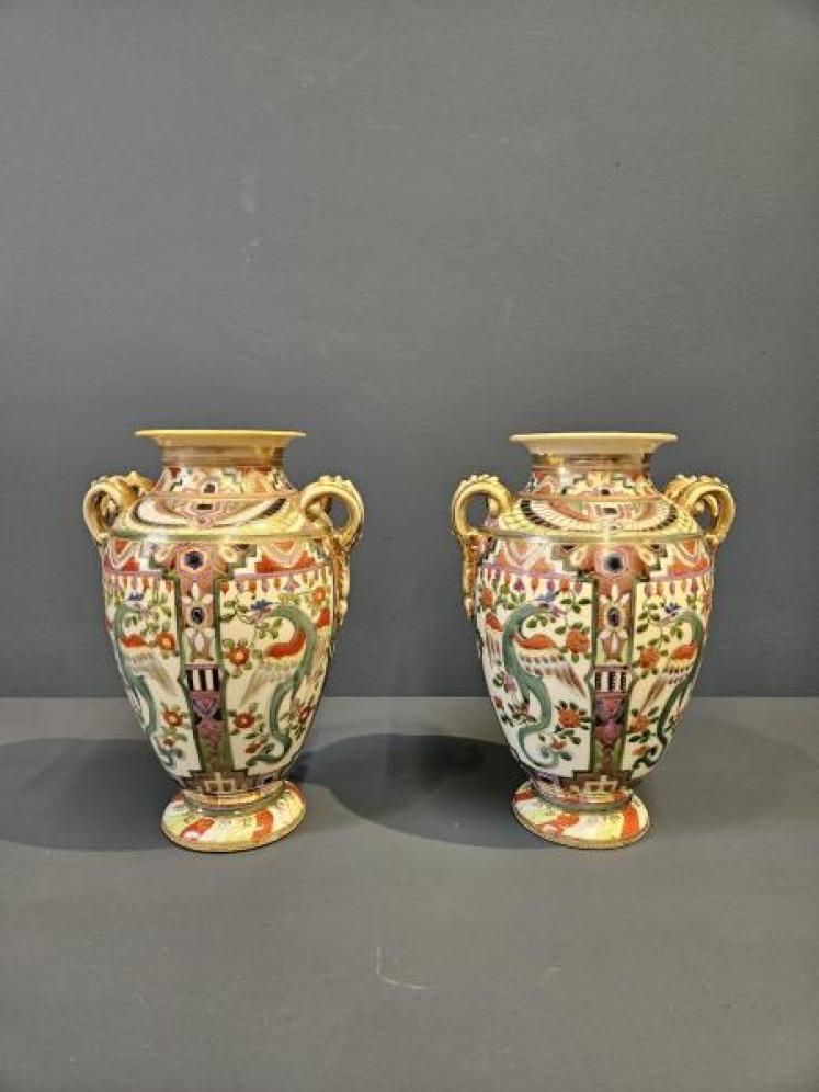 Pair of Edwardian Noritake Vases - Image 1