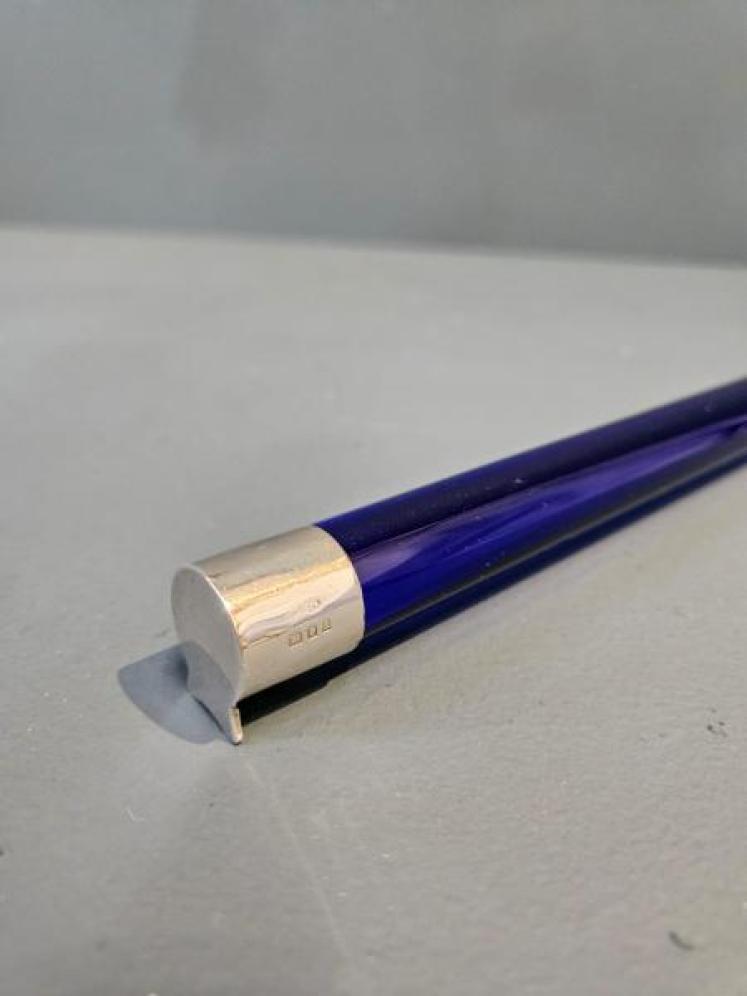 George V Bristol Blue Glass and Silver Ruler - Image 4