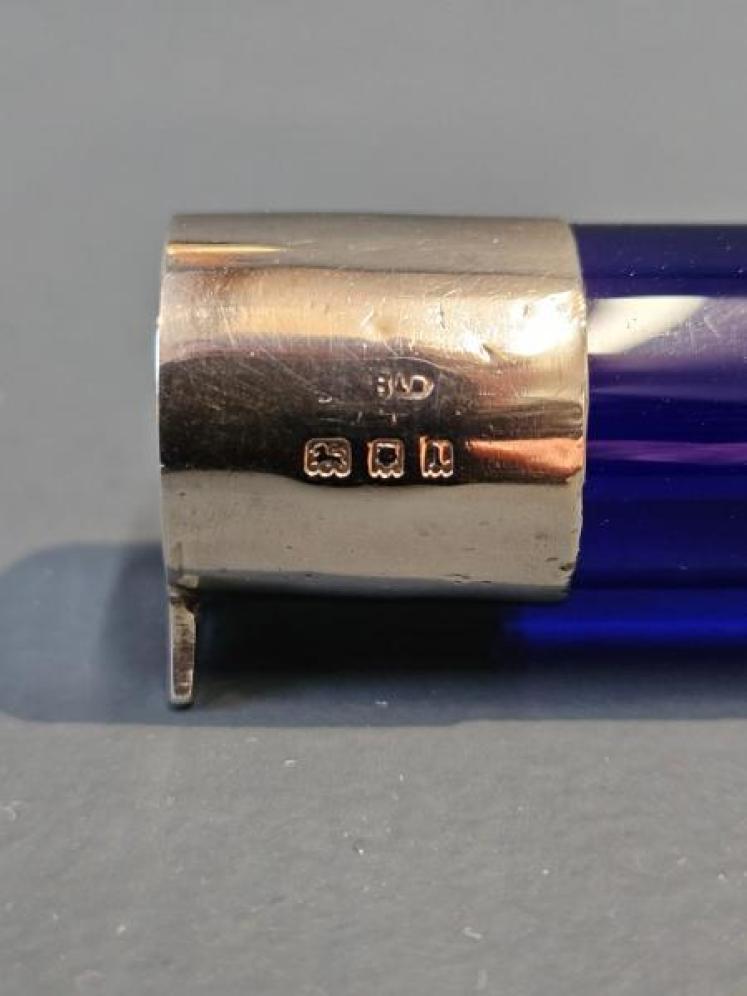 George V Bristol Blue Glass and Silver Ruler - Image 6