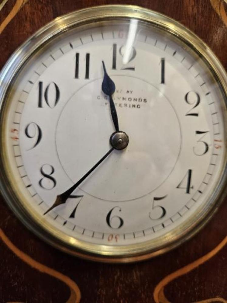 Superb Edwardian Art Nouveau Inlaid Mantel Clock - Image 3