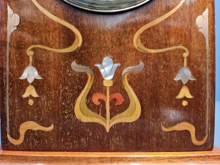 Superb Edwardian Art Nouveau Inlaid Mantel Clock - Image 4
