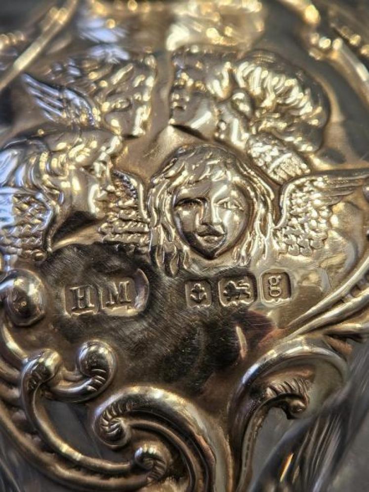Fine Quality Edwardian Silver Overlaid Scent Bottle - Image 6