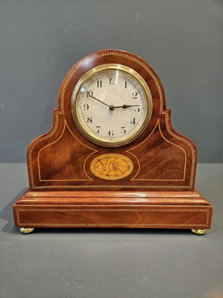 Edwardian Sheraton Inlaid Mantel Clock - Image 1