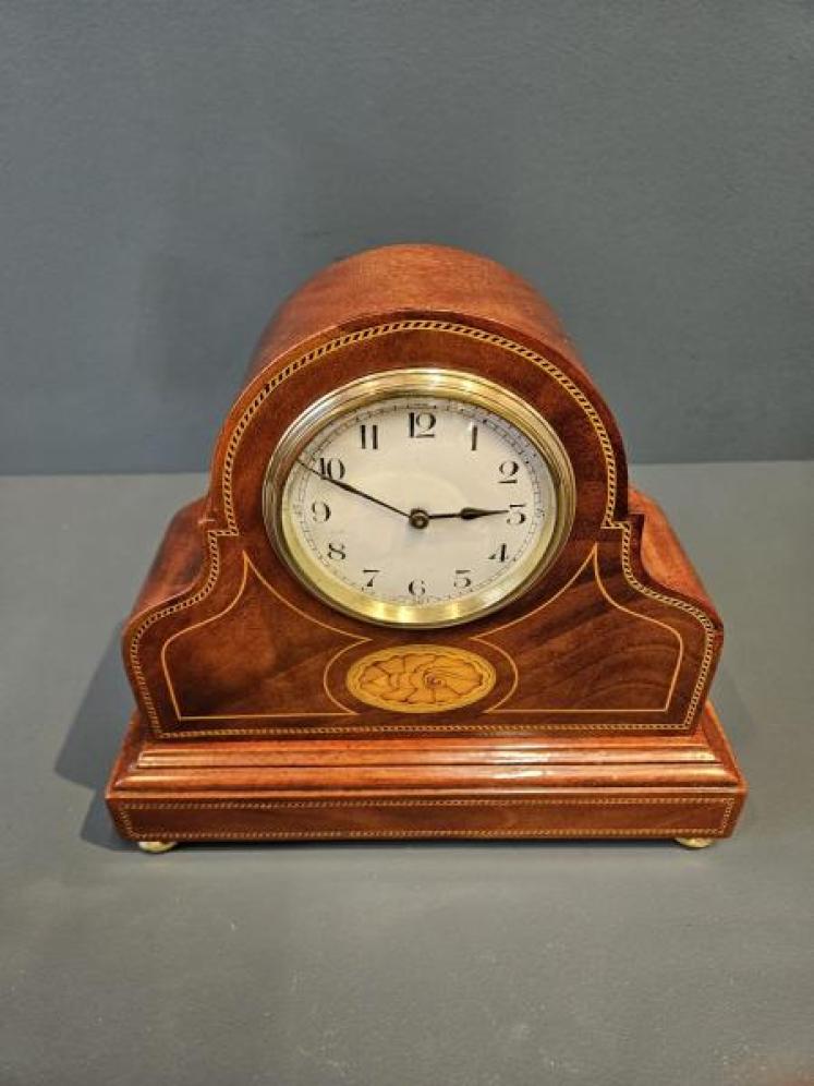 Edwardian Sheraton Inlaid Mantel Clock - Image 3