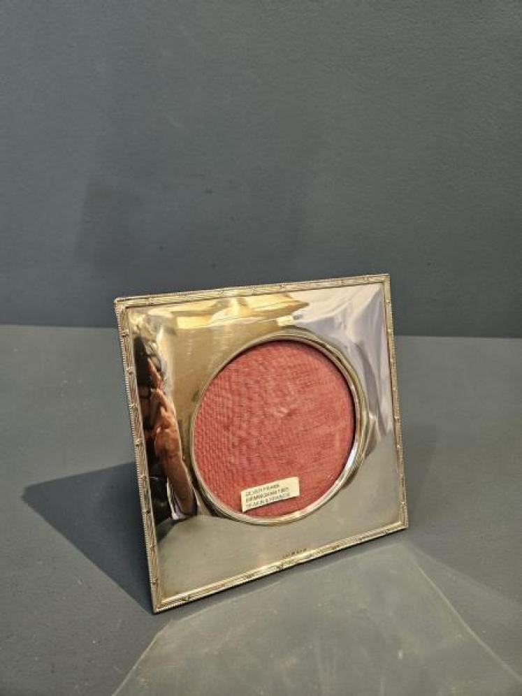 Edwardian Silver Reeded Border Frame - Image 1