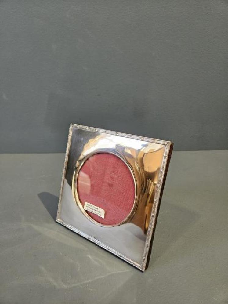 Edwardian Silver Reeded Border Frame - Image 2