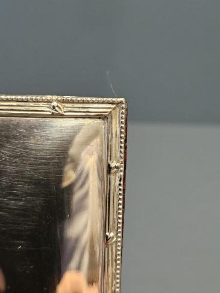 Edwardian Silver Reeded Border Frame - Image 3