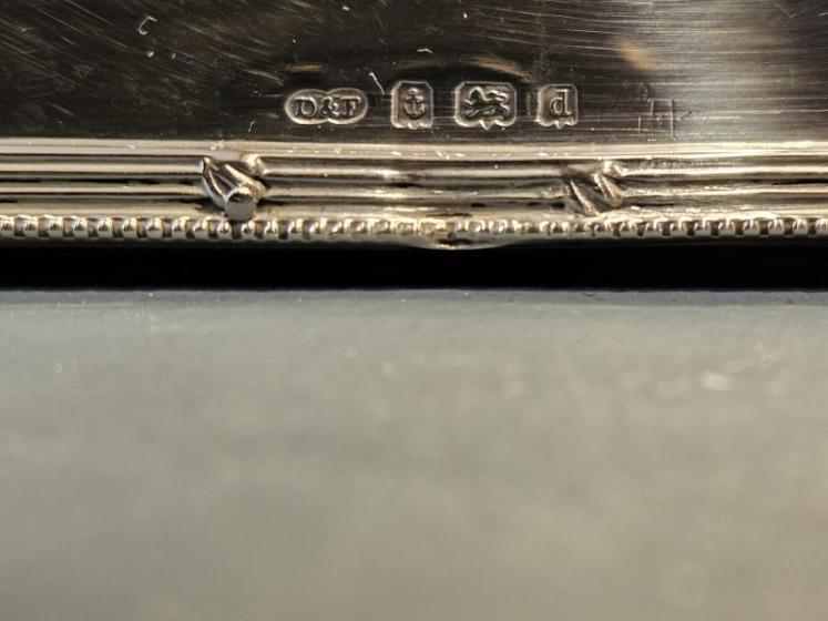 Edwardian Silver Reeded Border Frame - Image 5