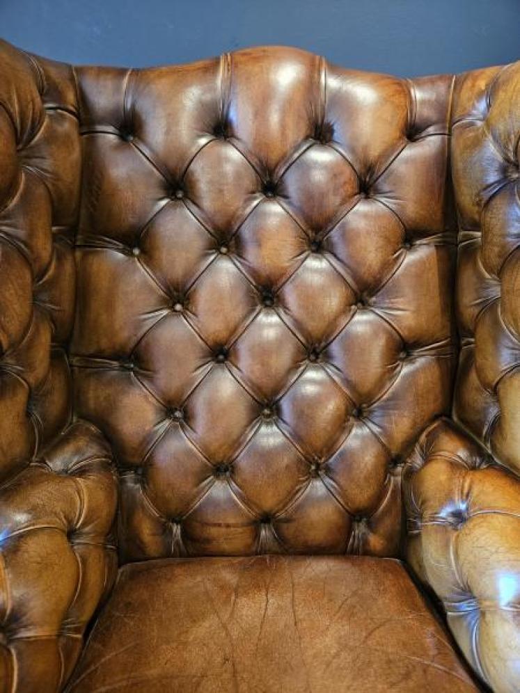 1920's Leather Wing Back Arm Chair - Image 3
