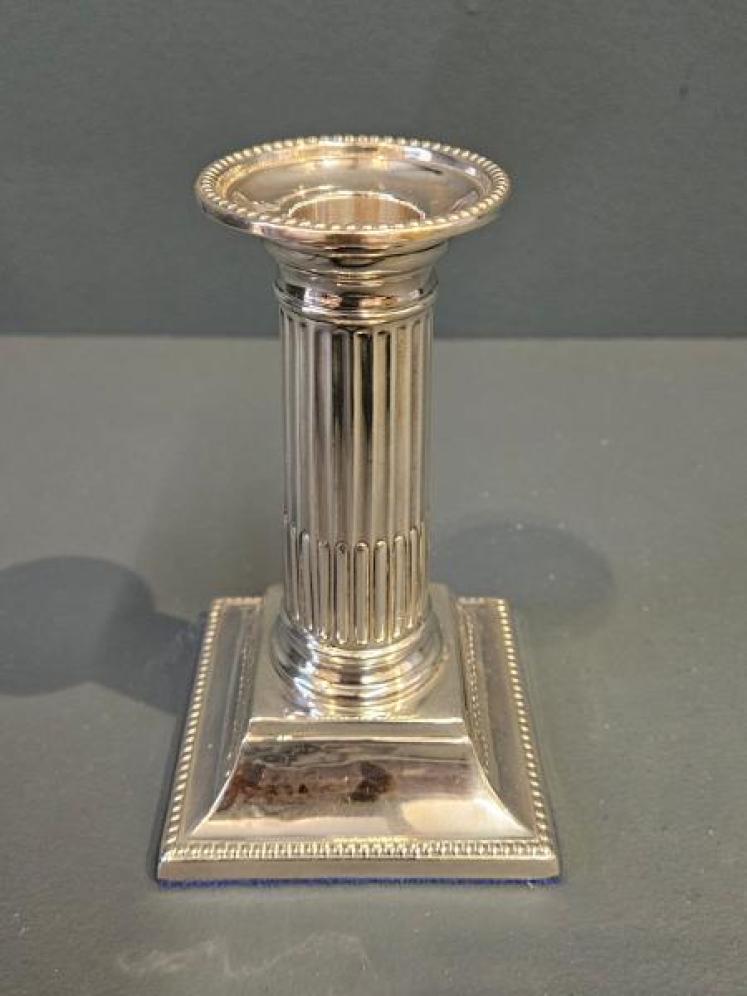 Victorian Silver Reeded Column Candlesticks - Image 5