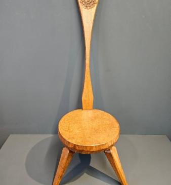 Jack Gimble Adzed Oak Back Stool