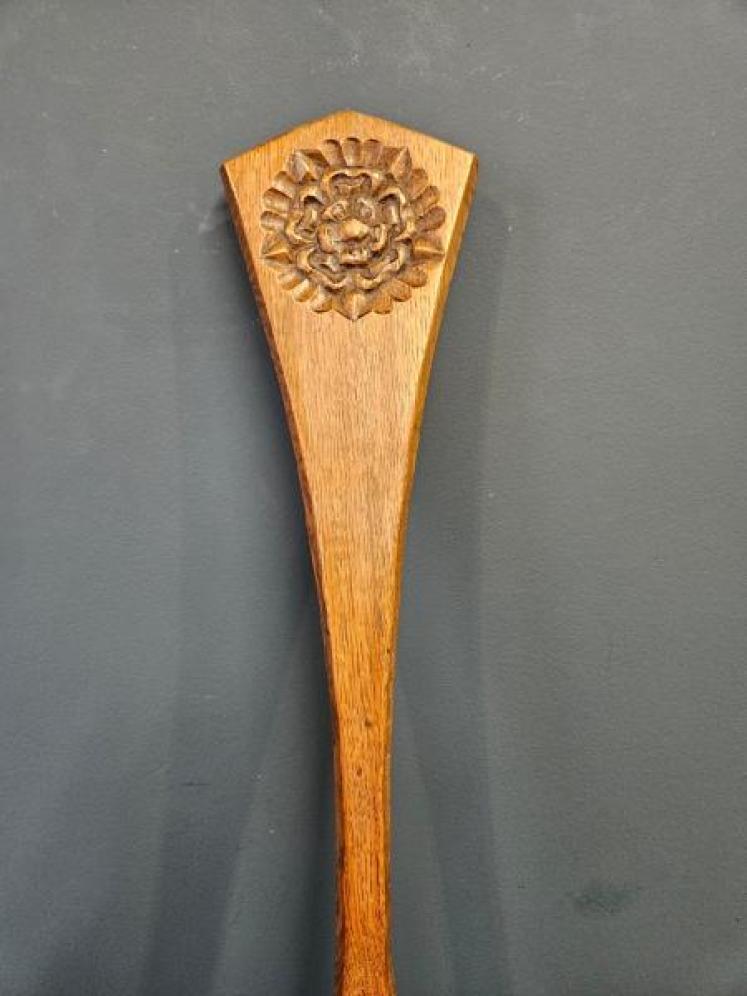 Jack Gimble Adzed Oak Back Stool - Image 2