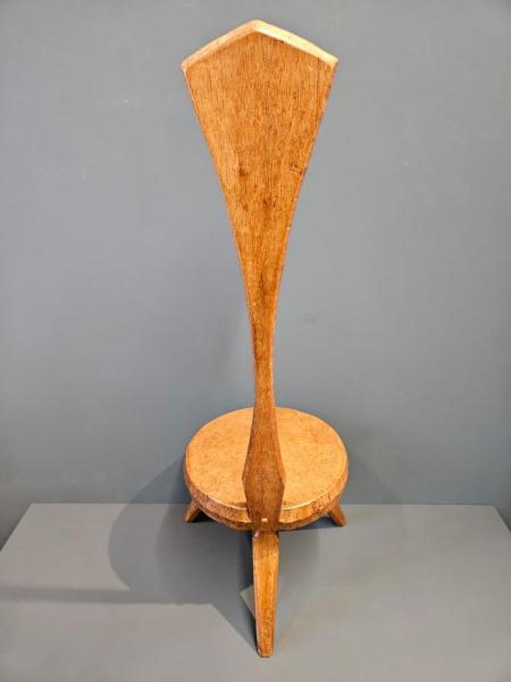 Jack Gimble Adzed Oak Back Stool - Image 7