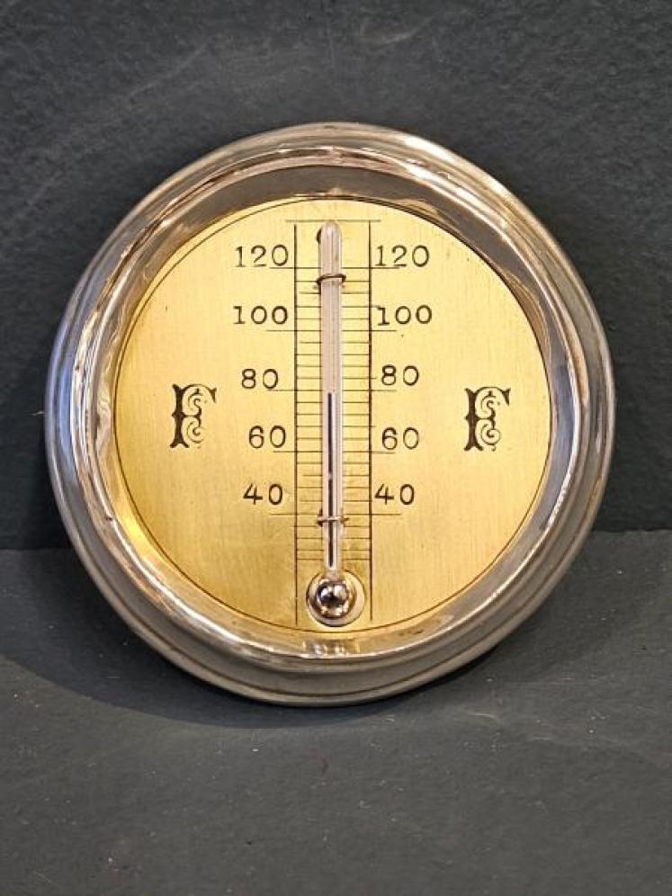 Edwardian Silver Thermometer Paper Weight - Image 1