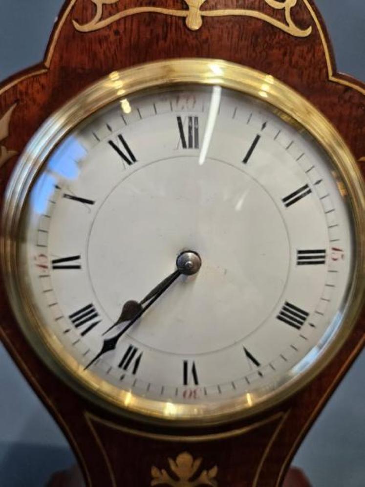 Aspreys Brass Inlaid Edwardian Mantel Clock - Image 5