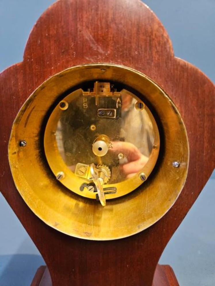 Aspreys Brass Inlaid Edwardian Mantel Clock - Image 6