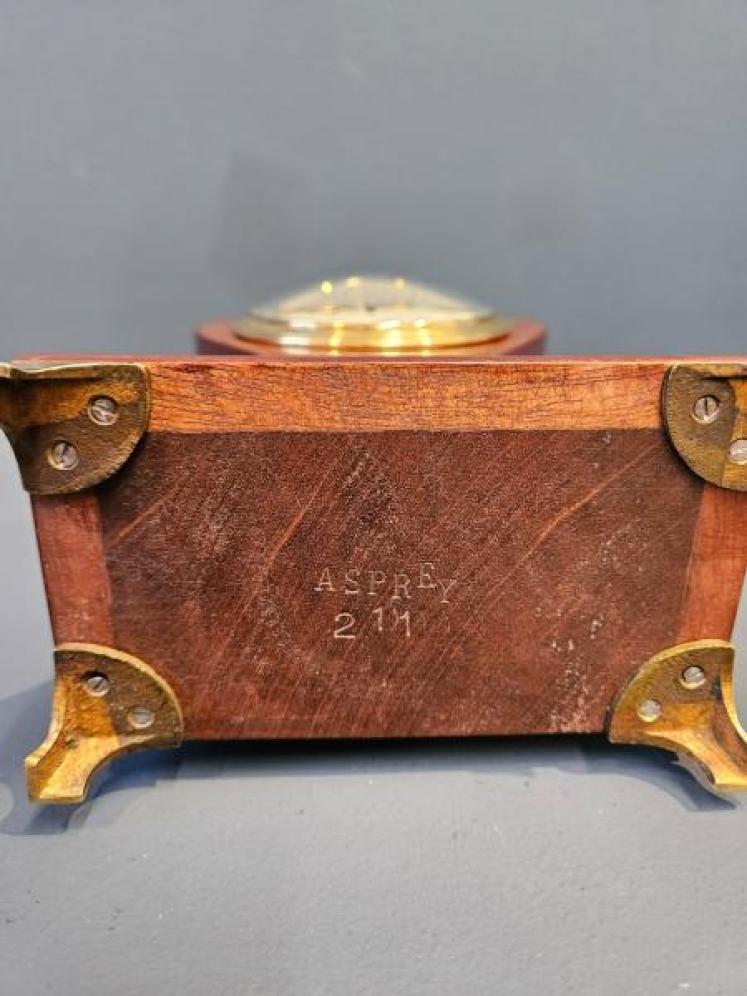Aspreys Brass Inlaid Edwardian Mantel Clock - Image 7