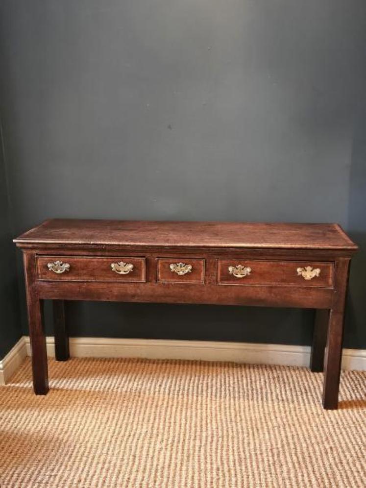 George II Three Drawer Oak Dresser  - Image 1