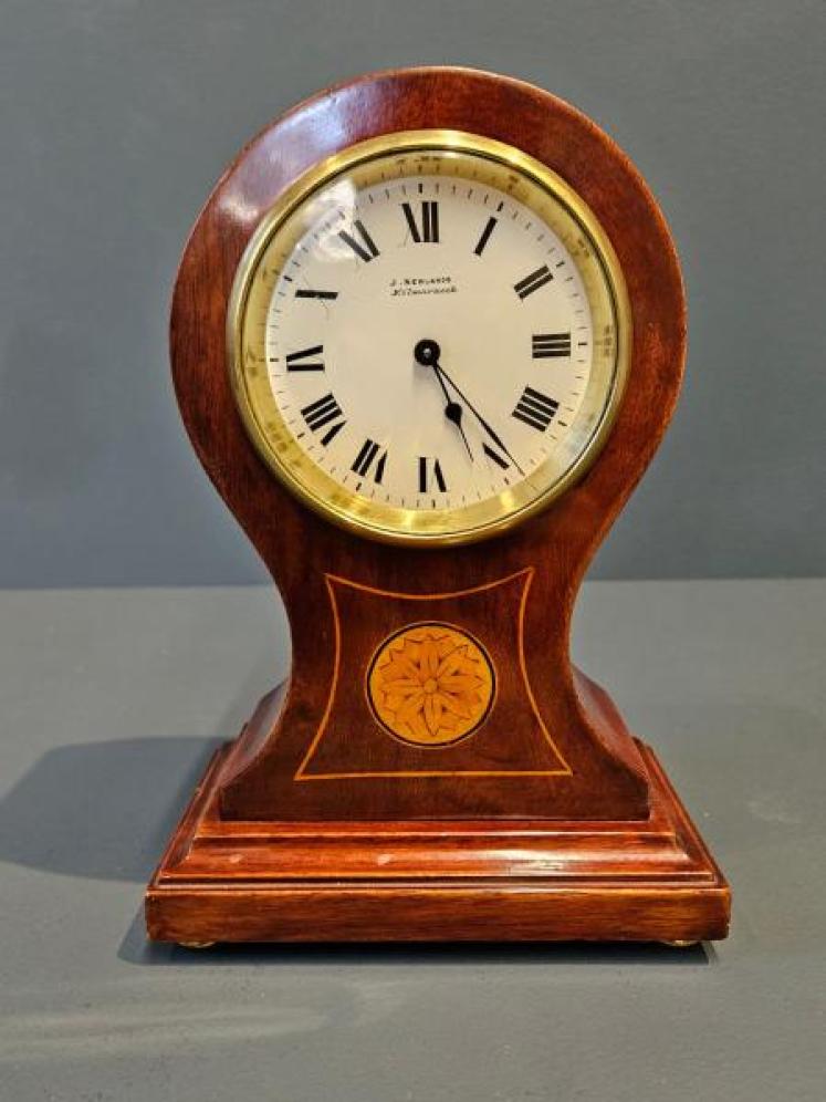 Edwardian Sunflower Inlay Balloon Clock - Image 1