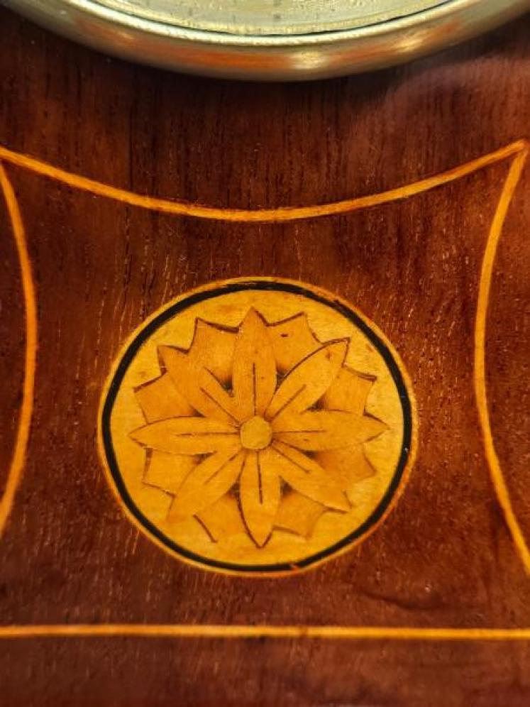 Edwardian Sunflower Inlay Balloon Clock - Image 5