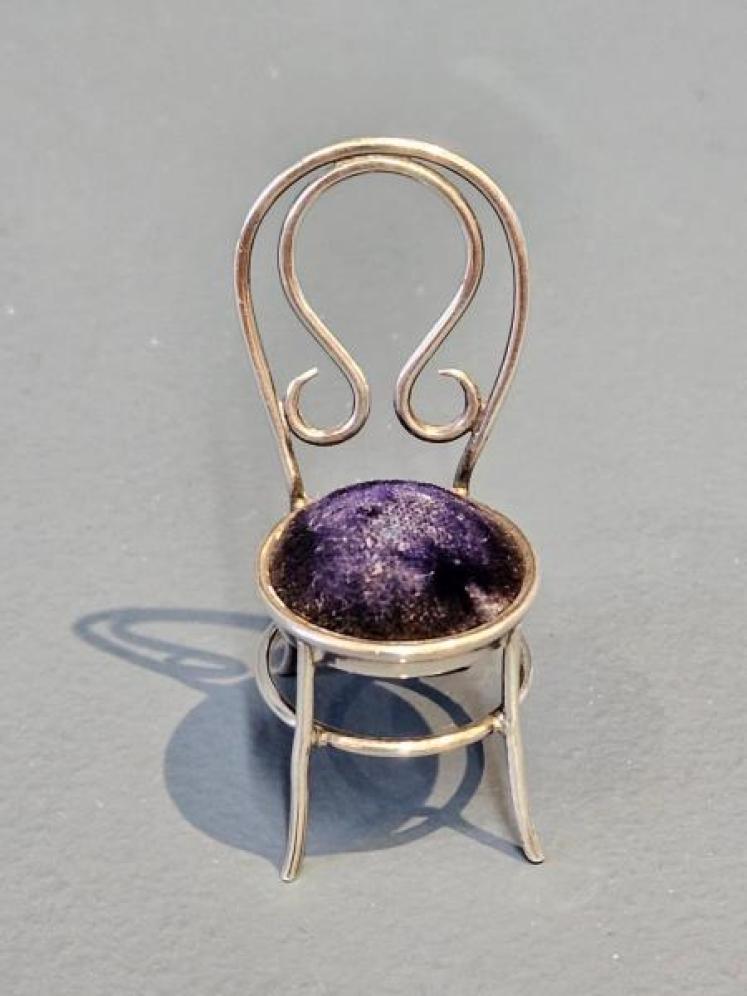 Victorian Silver Chair Pin Cushion - Image 1