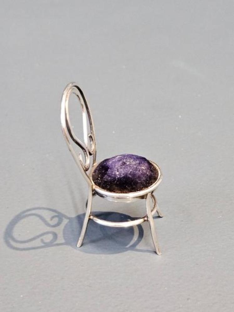 Victorian Silver Chair Pin Cushion - Image 2