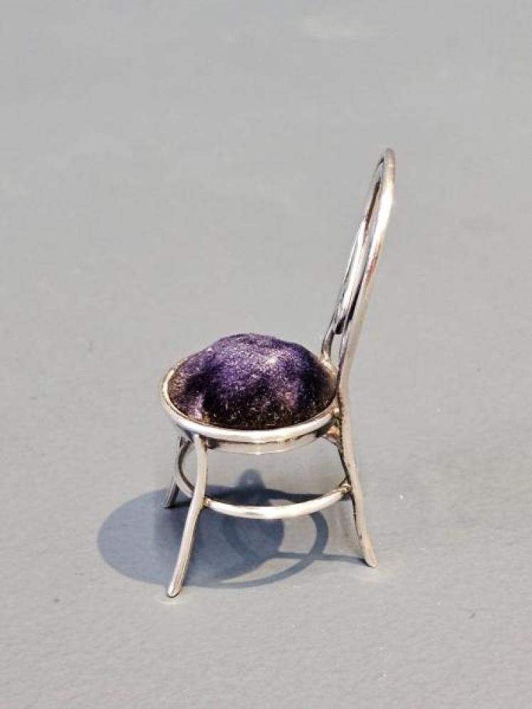 Victorian Silver Chair Pin Cushion - Image 4