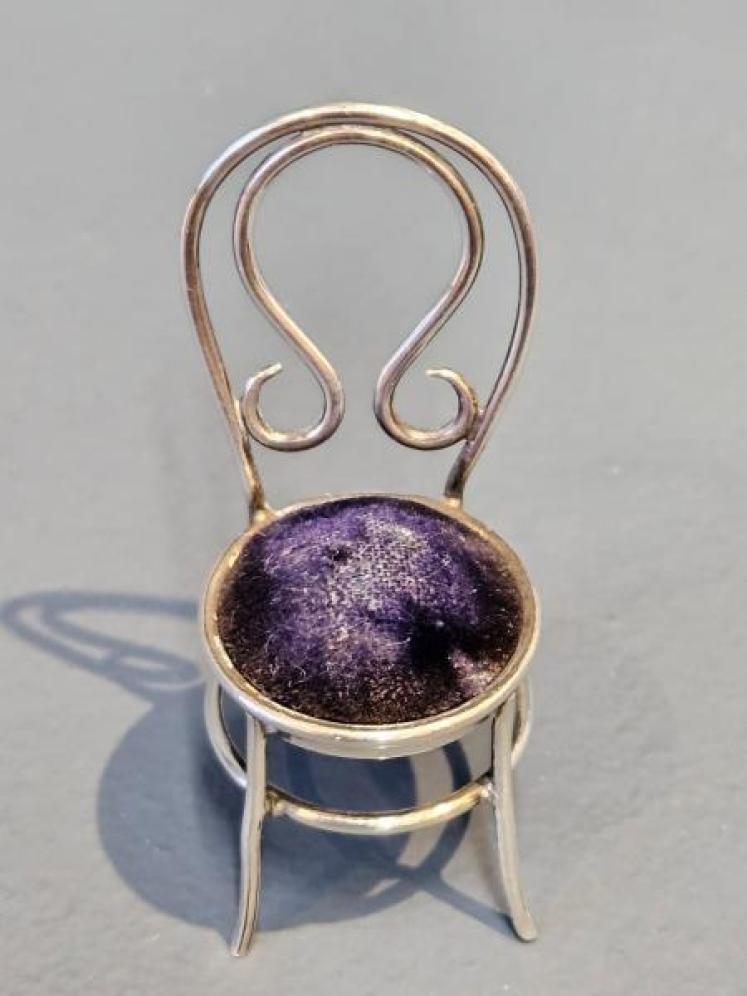 Victorian Silver Chair Pin Cushion - Image 6