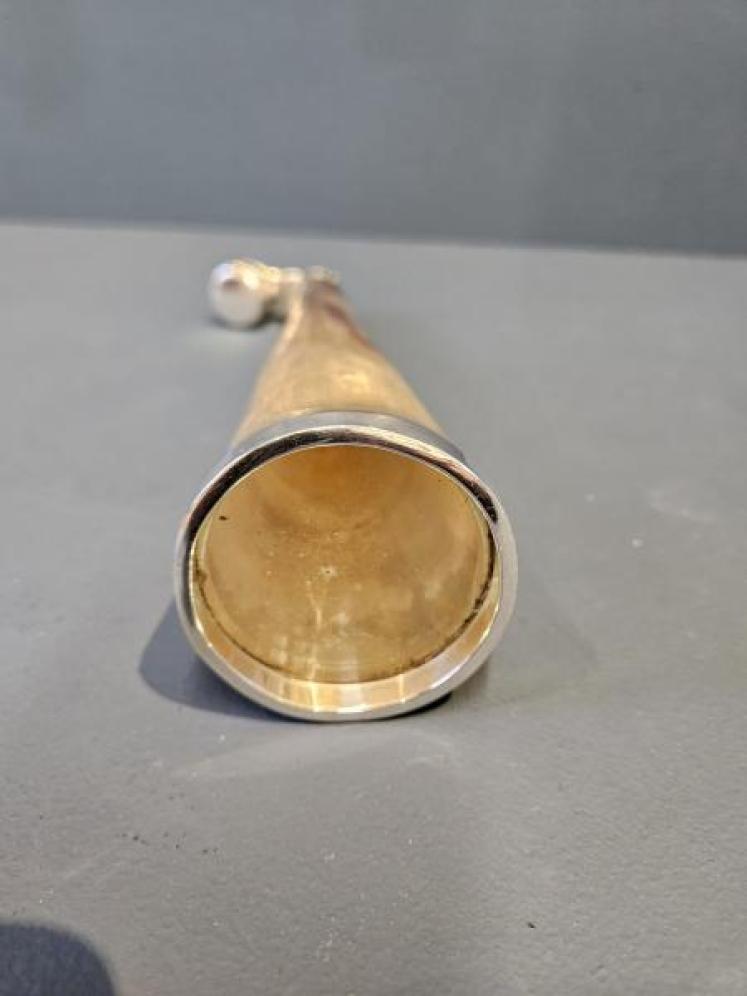 Unusual Victorian Horn and Silver Hunting Flask - Image 4