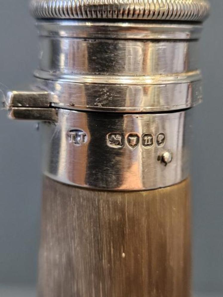 Unusual Victorian Horn and Silver Hunting Flask - Image 6