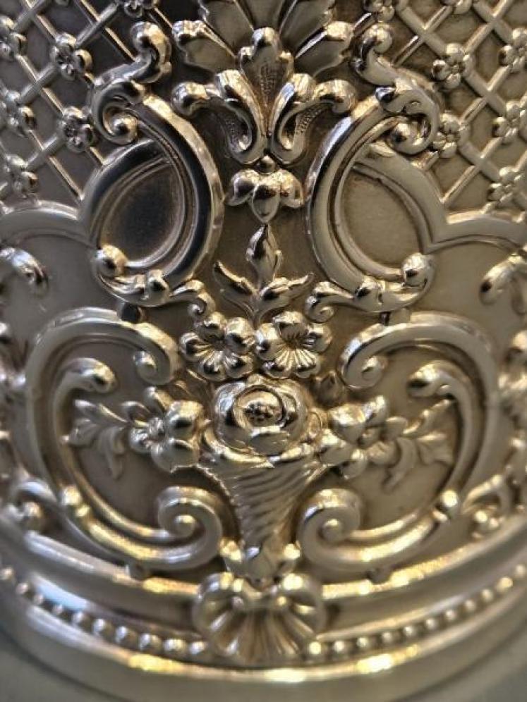 Victorian Embossed and Frosted Silver Mug - Image 3