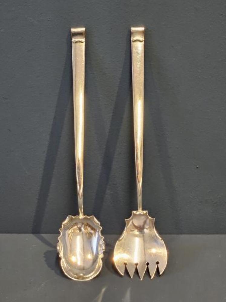 Christopher Dresser Design Silver Salad Servers - Image 1