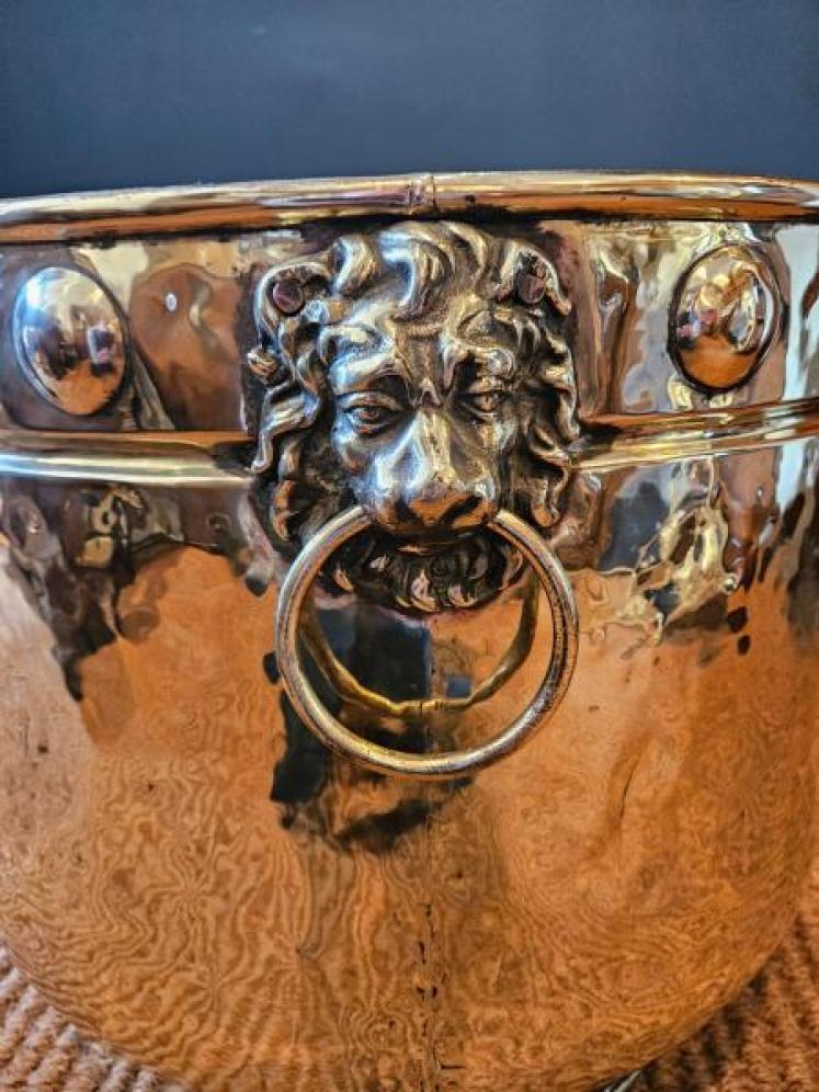 Large Victorian Brass Log Bin  - Image 3
