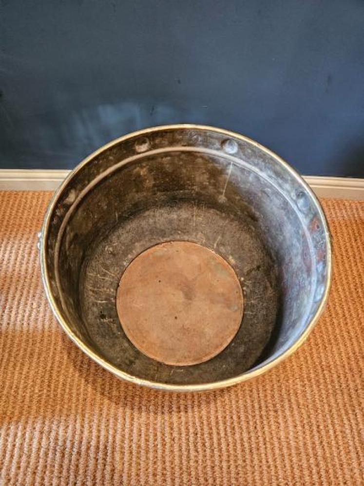 Large Victorian Brass Log Bin  - Image 6