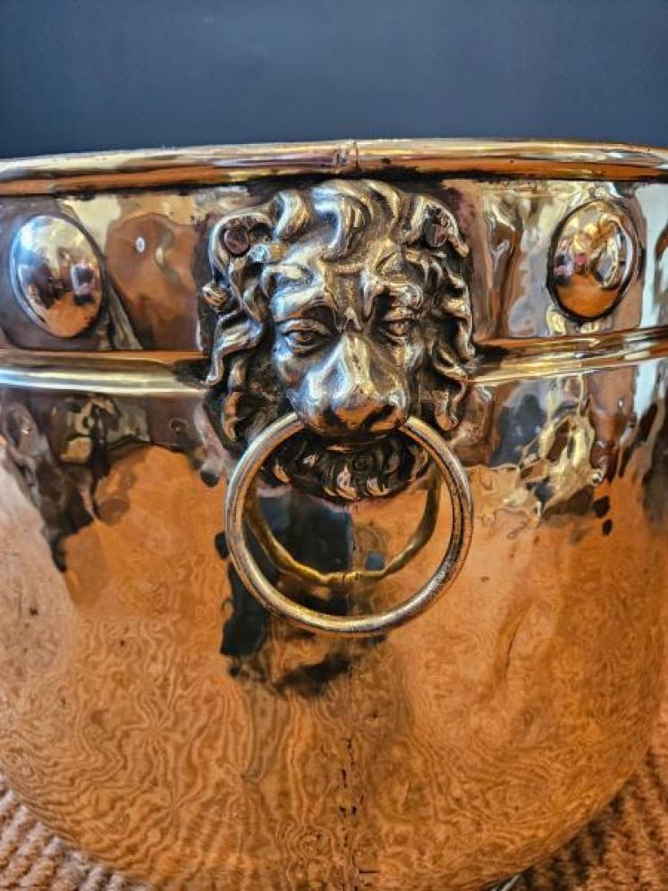 Large Victorian Brass Log Bin  - Image 7