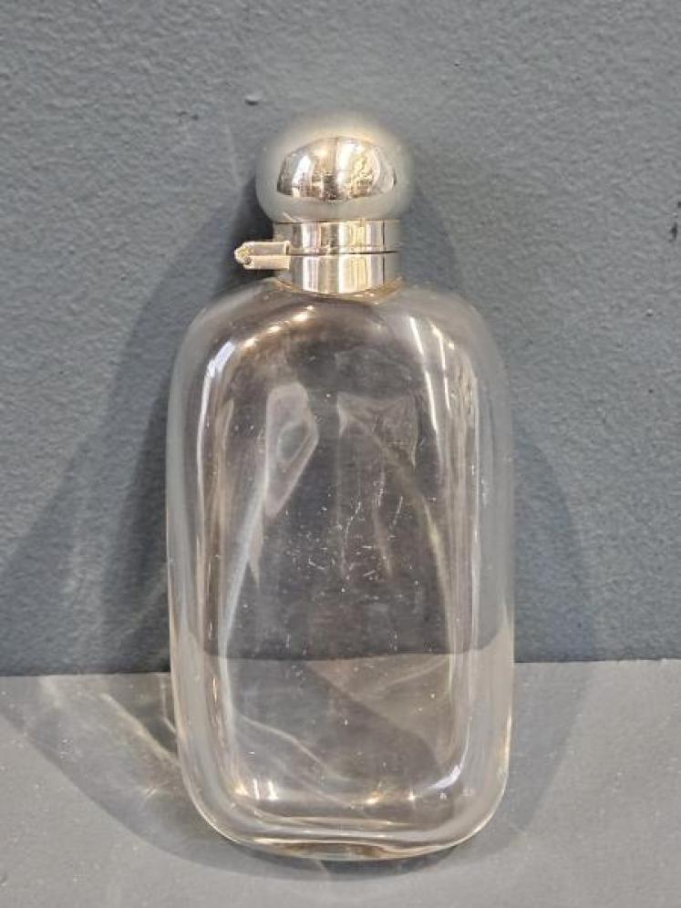Silver Topped Hip Flask - Image 1