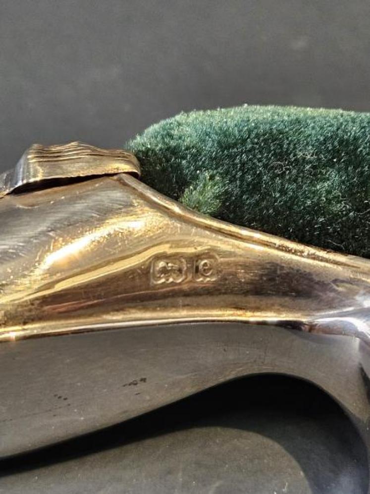 Edwardian Silver Ladies Shoe Pin Cushion - Image 4