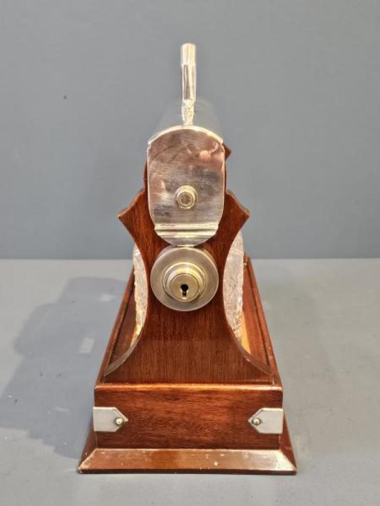 Late Victorian Mahogany Two Bottle Tantalus - Image 4