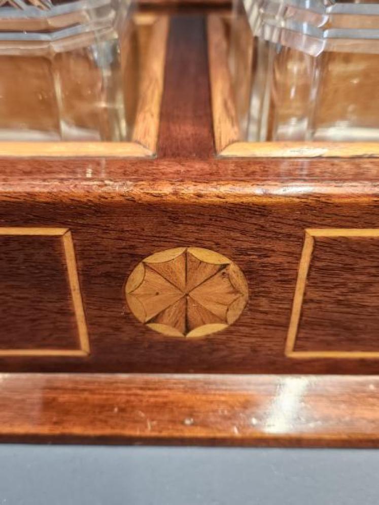 Late Victorian Mahogany Two Bottle Tantalus - Image 7