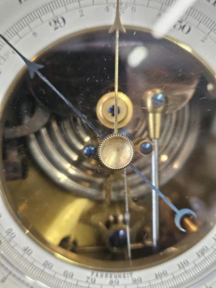 Skeletonised Marine Barometer with Crescent Thermometer - Image 4