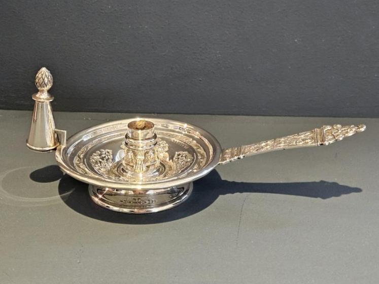 Unusual Victorian Silver Chamber Stick Table Light - Image 1
