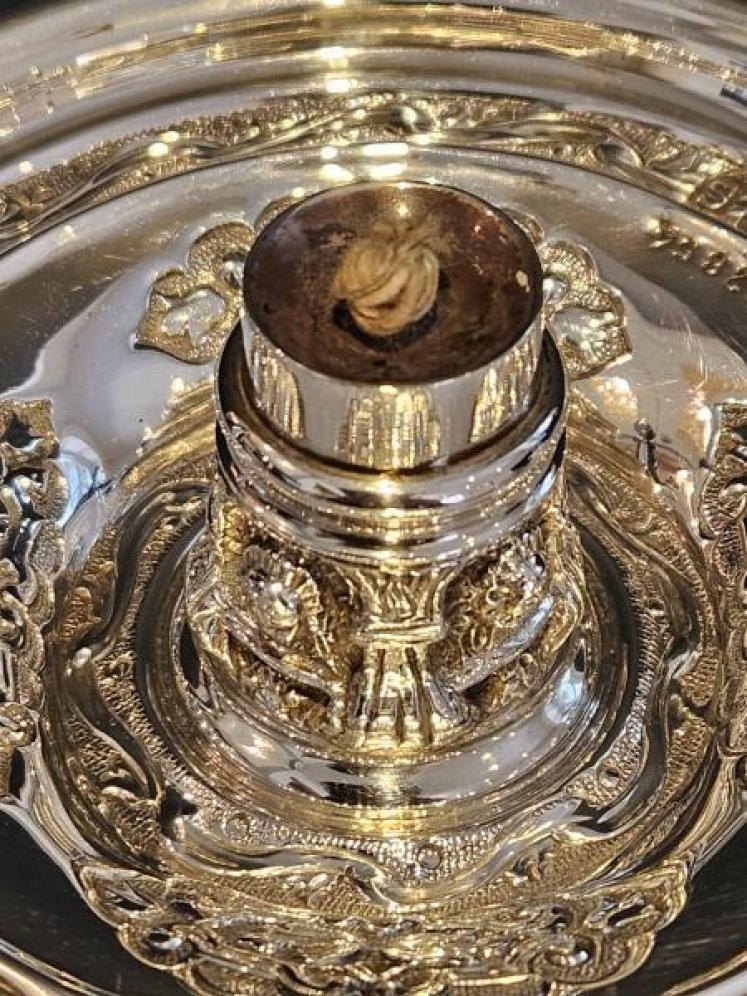 Unusual Victorian Silver Chamber Stick Table Light - Image 5