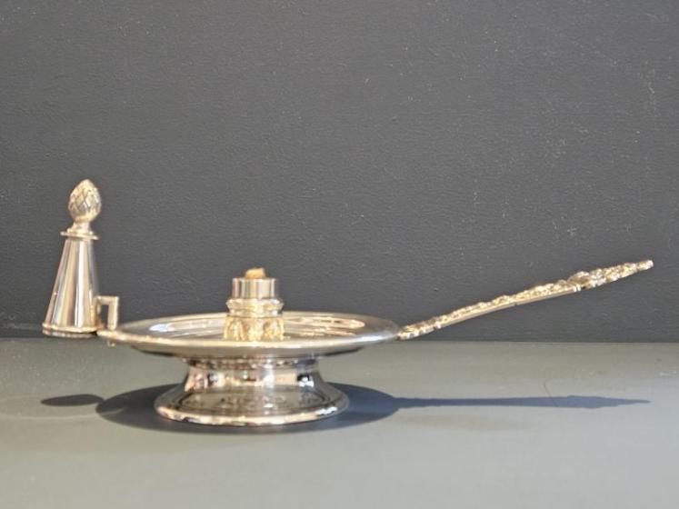 Unusual Victorian Silver Chamber Stick Table Light - Image 6
