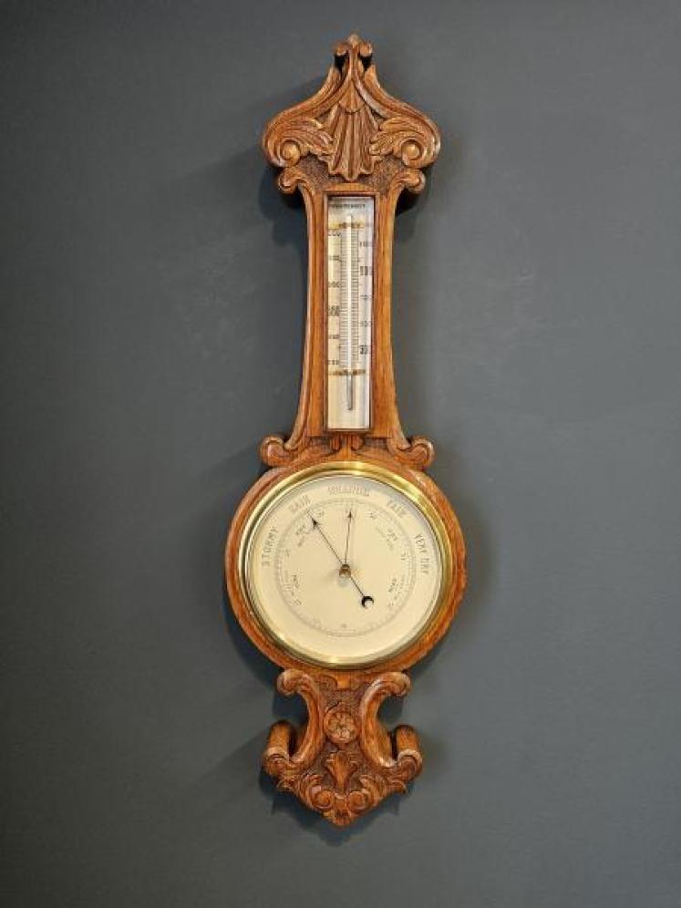 Quality Victorian Small Proportion Banjo Barometer - Image 1